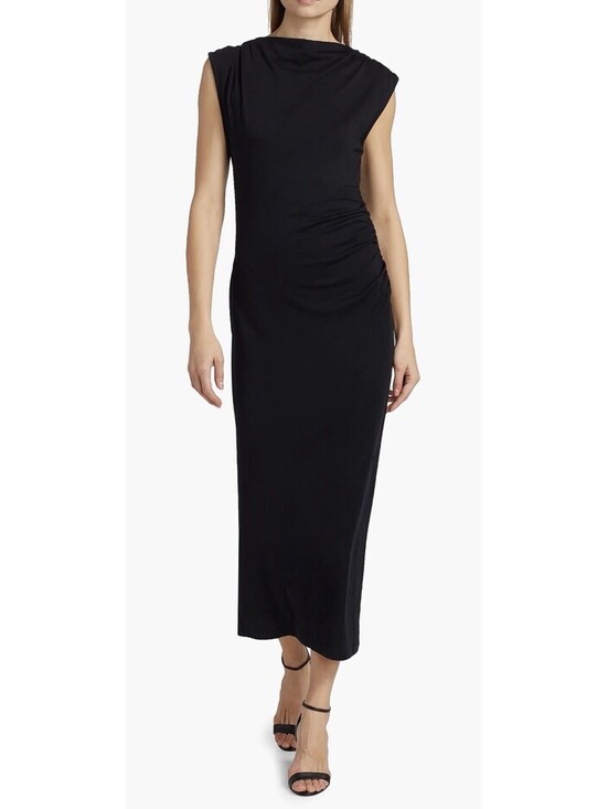 Vince Dresses & Skirts - New Vince Cowlneck Cotton Midi-Dress In Black Size L $248